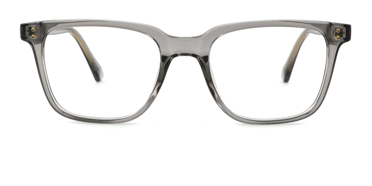 Grey Rectangle Simple Classic Custom Engraving Eyeglasses | WhereLight