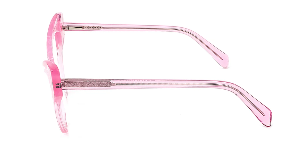 Pink Cateye Irregular Classic Unique Gorgeous Spring Hinges Eyeglasses | WhereLight