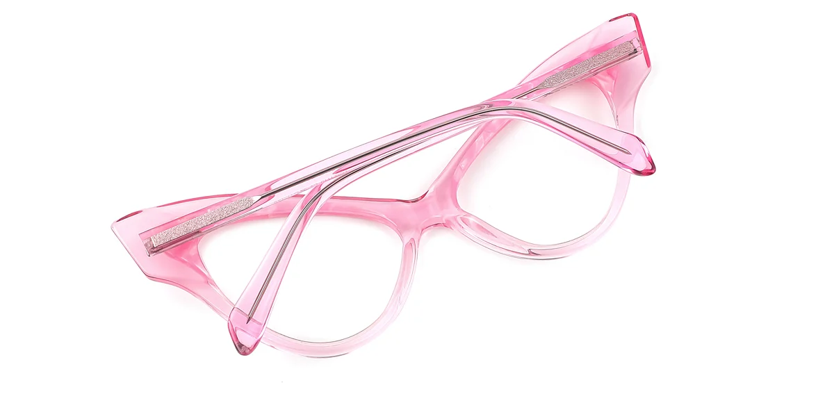 Pink Cateye Irregular Classic Unique Gorgeous Spring Hinges Eyeglasses | WhereLight