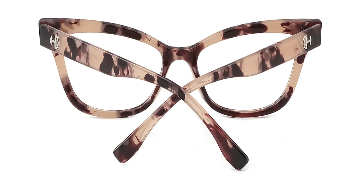 Floral Cateye Unique Floral Acetate Spring Hinges Custom Engraving Eyeglasses | WhereLight