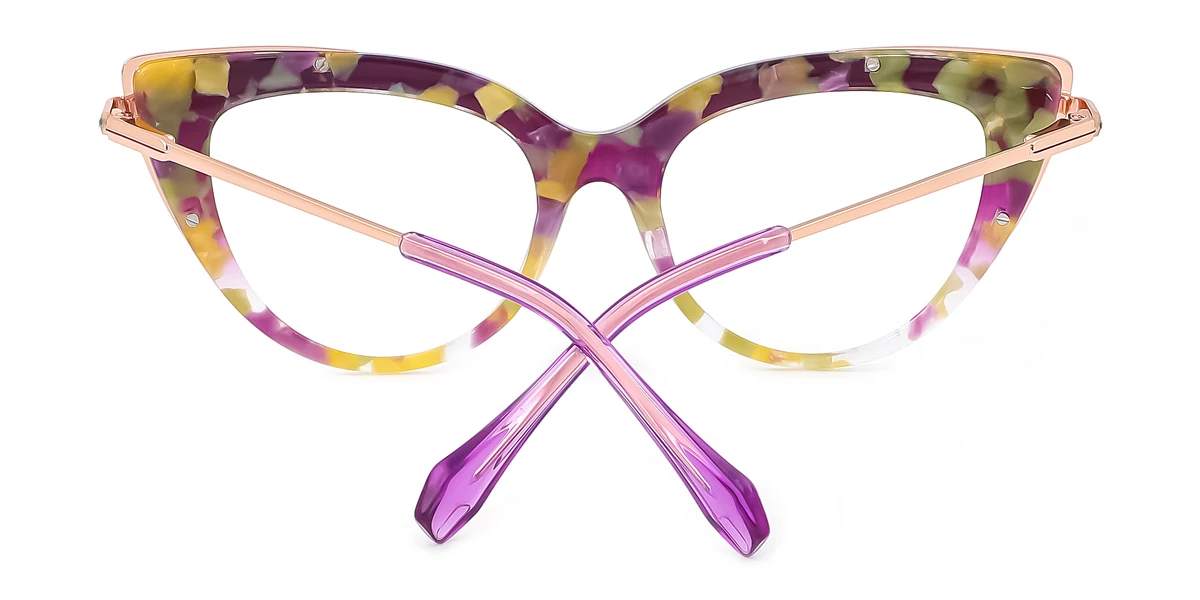 Floral Cateye Oval Simple Retro Unique Spring Hinges Eyeglasses | WhereLight