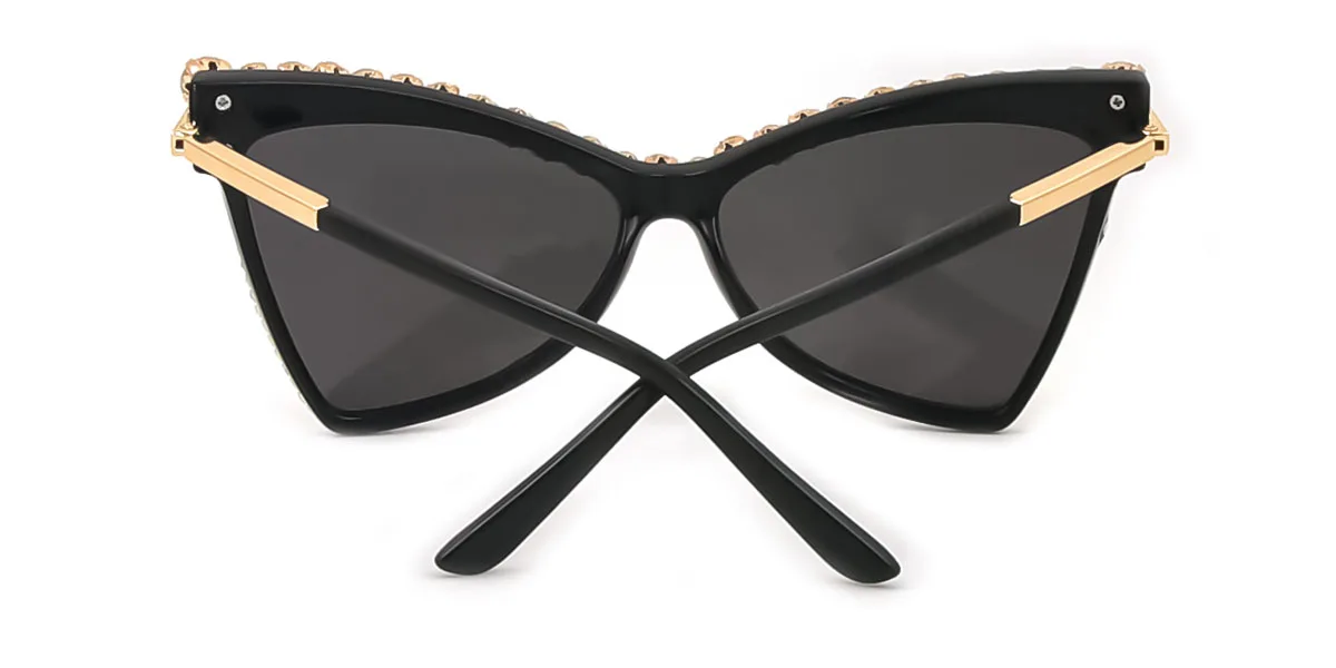 Black Cateye Butterfly Irregular Unique Gorgeous Rhinestone  Eyeglasses | WhereLight