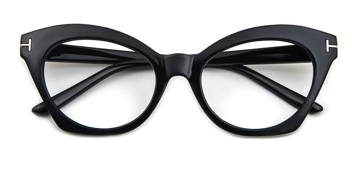 Black Cateye Unique Custom Engraving Eyeglasses | WhereLight