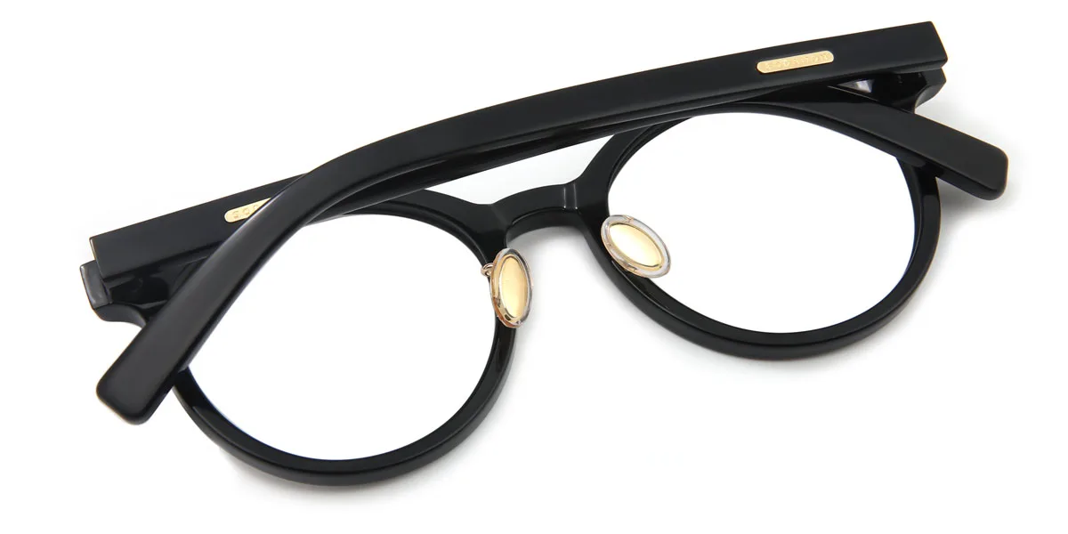 Black Round Simple Classic Gorgeous Custom Engraving Eyeglasses | WhereLight