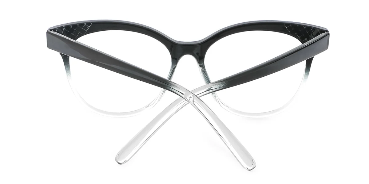 Black Oval Gorgeous Rhinestone Custom Engraving Eyeglasses | WhereLight
