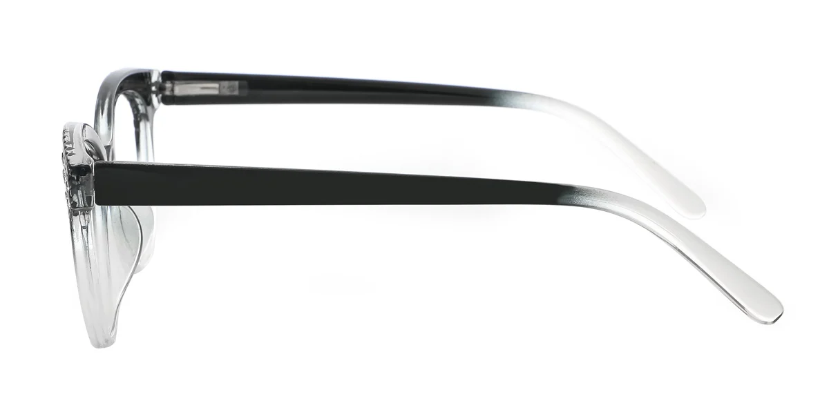 Black Oval Gorgeous Rhinestone Custom Engraving Eyeglasses | WhereLight
