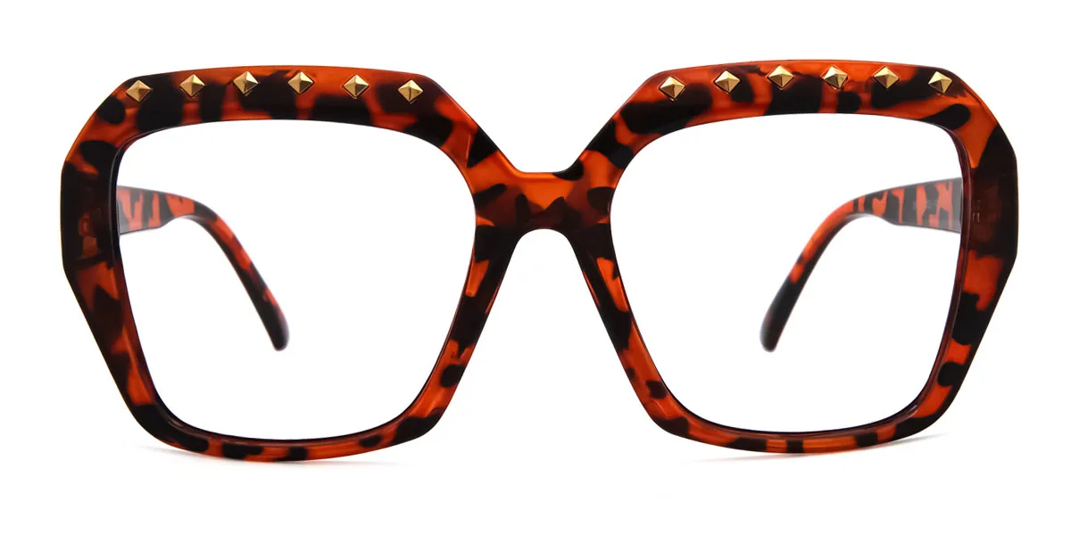 Tortoiseshell Geometric Irregular Retro Unique Gorgeous Custom Engraving Eyeglasses | WhereLight