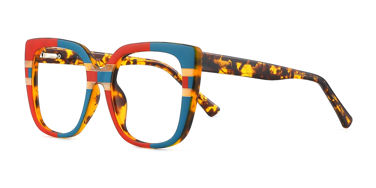 Multicolor Rectangle Classic Retro Spring Hinges Custom Engraving Eyeglasses | WhereLight