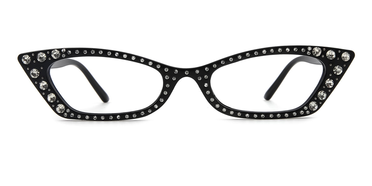 Black Cateye Unique Gorgeous Rhinestone Custom Engraving Eyeglasses ...