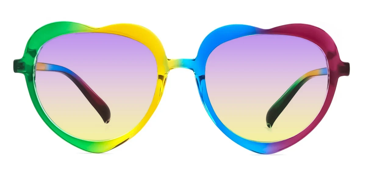 Multicolor Heart Retro Unique Super Light Custom Engraving Eyeglasses | WhereLight