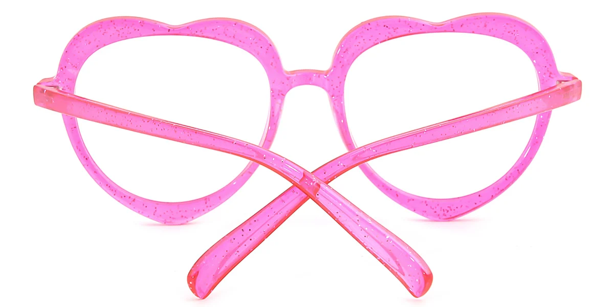 Pink Heart Retro Unique Super Light Custom Engraving Eyeglasses | WhereLight