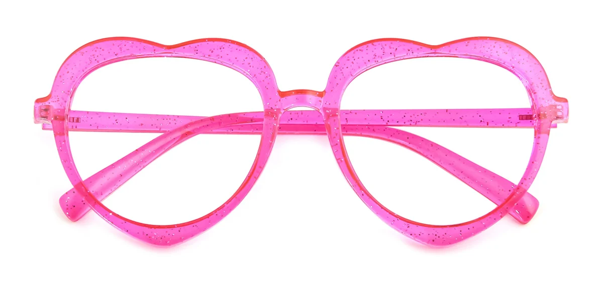 Pink Heart Retro Unique Super Light Custom Engraving Eyeglasses | WhereLight
