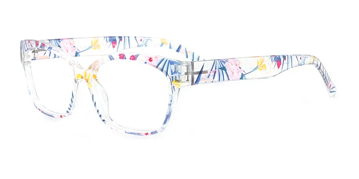 Floral Oval Classic Super Light Custom Engraving Eyeglasses | WhereLight
