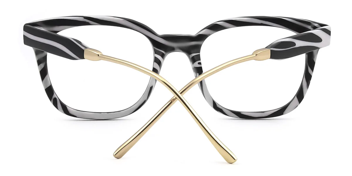 Floral Rectangle Retro Custom Engraving Eyeglasses | WhereLight
