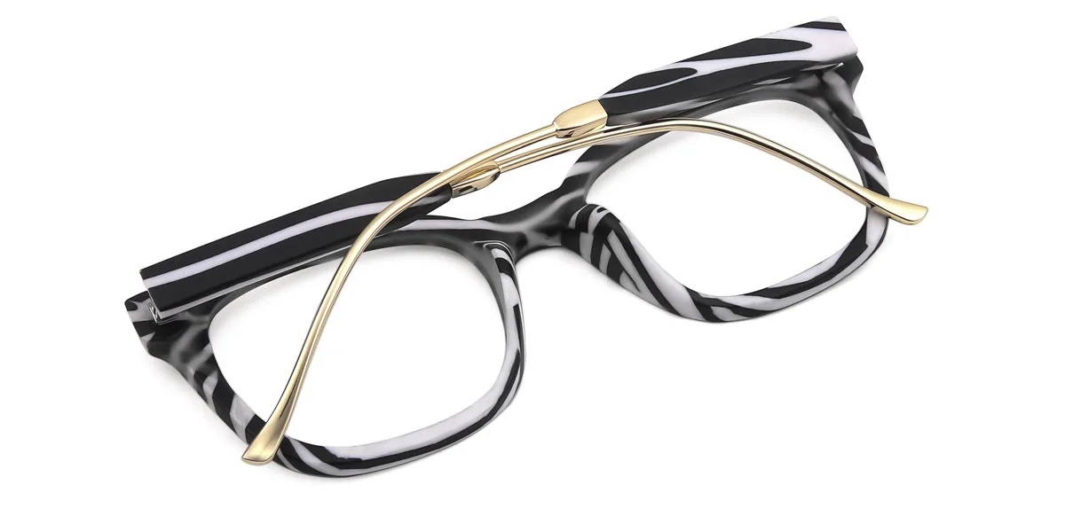 Floral Rectangle Retro Custom Engraving Eyeglasses | WhereLight