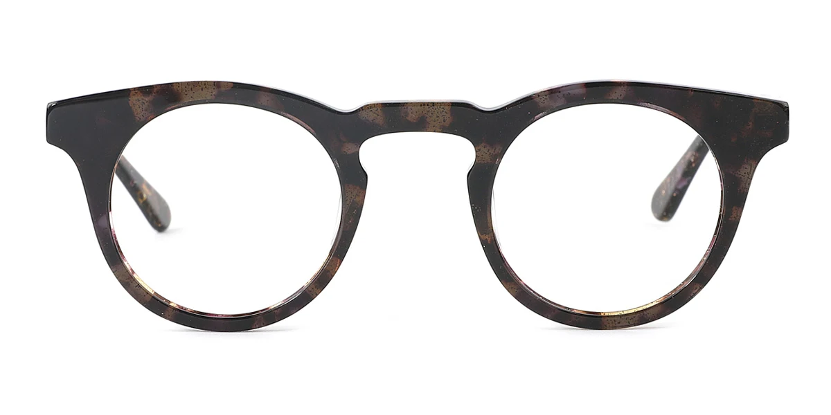 Purple Round Unique Spring Hinges Eyeglasses WhereLight