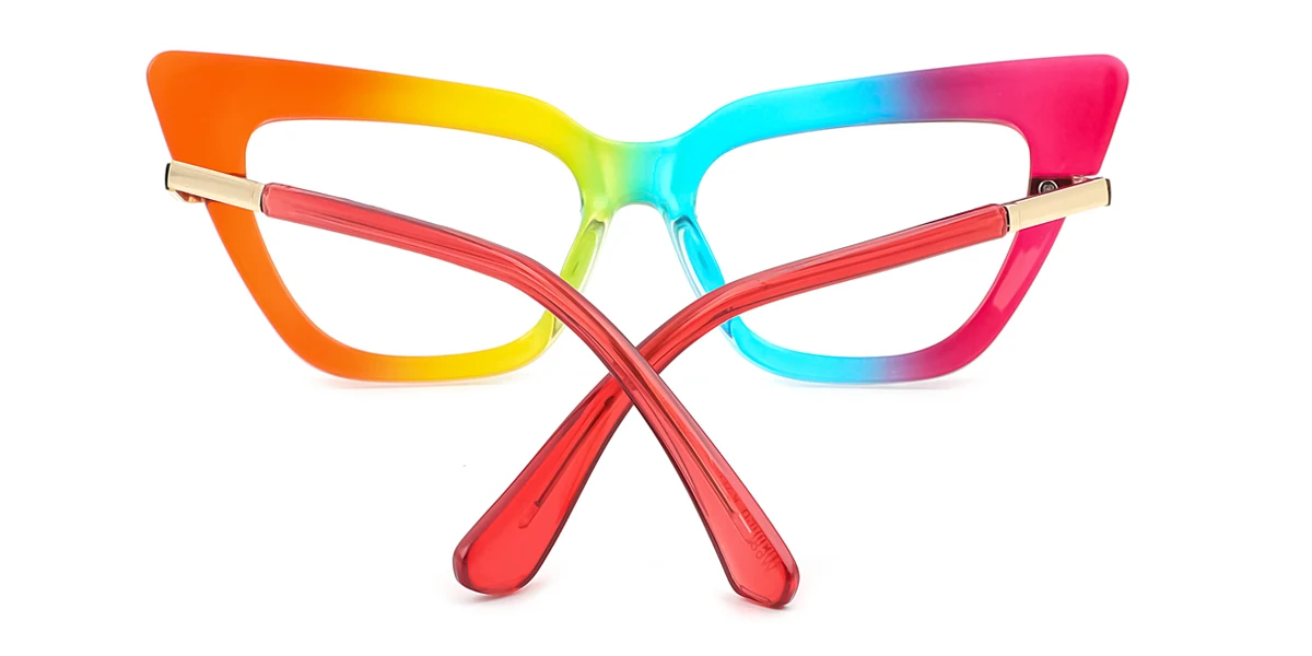 Multicolor Cateye Rectangle Retro Unique Gorgeous Custom Engraving Eyeglasses | WhereLight