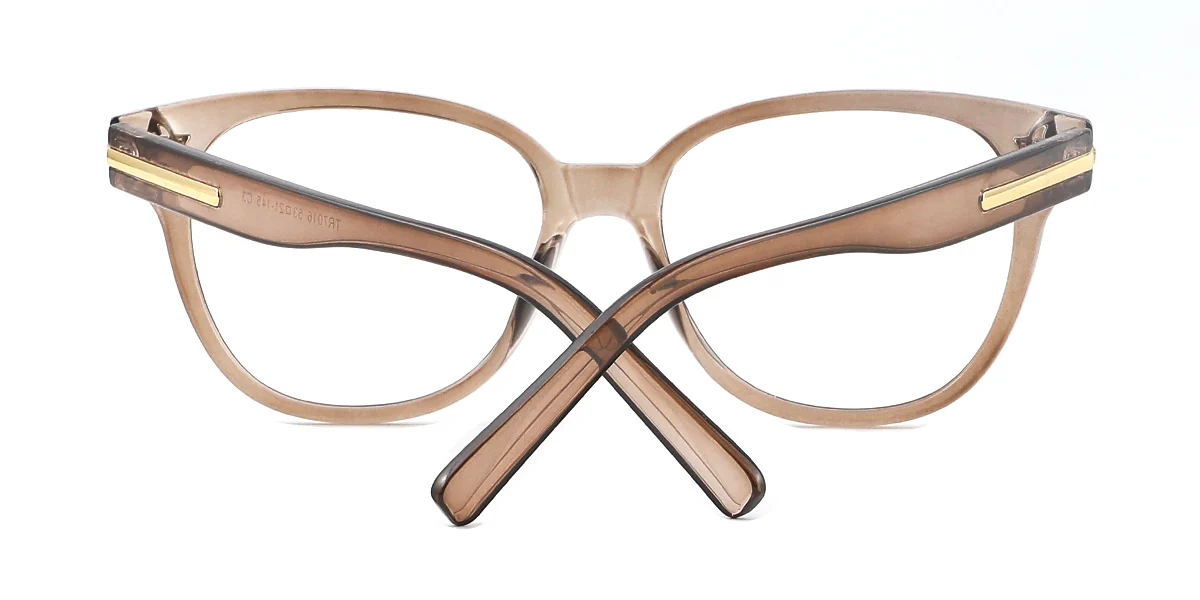 Brown Round Oval Simple Custom Engraving Eyeglasses | WhereLight