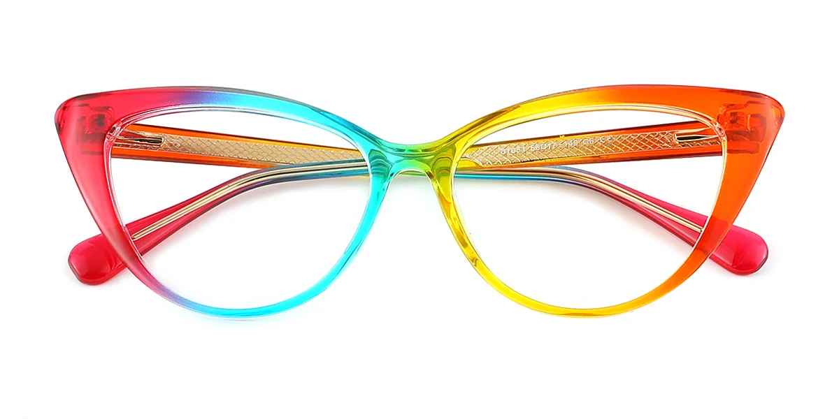 Multicolor Cateye Classic Spring Hinges Custom Engraving Eyeglasses | WhereLight