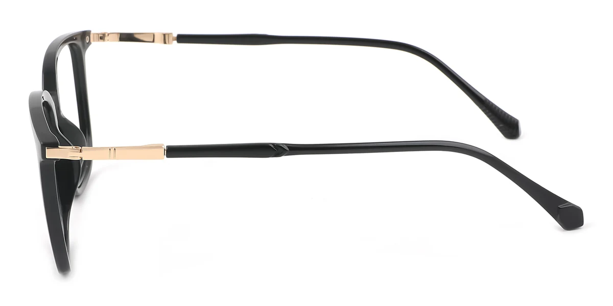 Black Rectangle Simple Classic Retro Super Light Eyeglasses | WhereLight