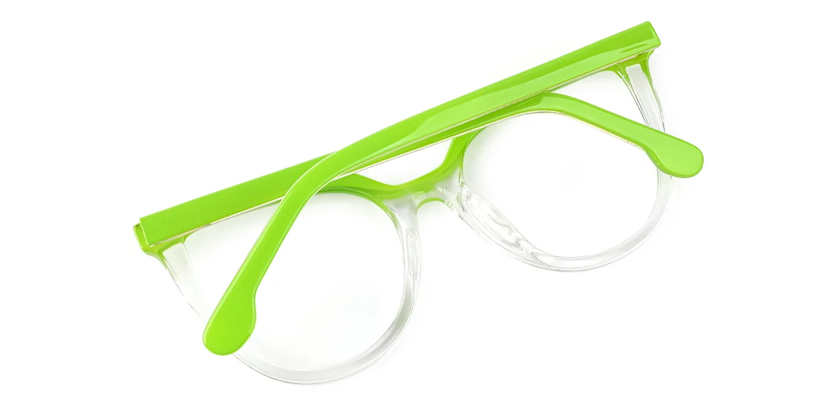 Green Cateye Unique Gorgeous Spring Hinges Custom Engraving Eyeglasses | WhereLight