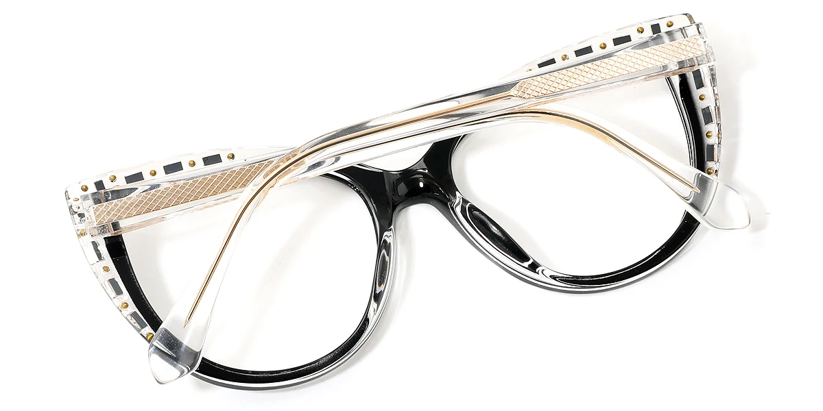 Multicolor Cateye Classic Rhinestone Custom Engraving Eyeglasses | WhereLight