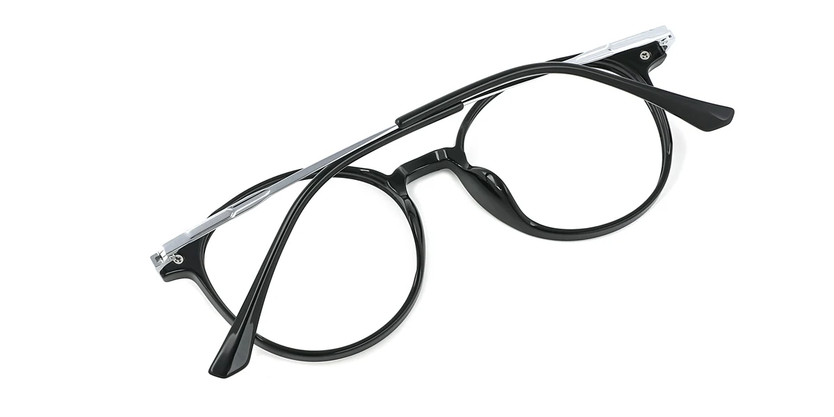Black Oval Unique Super Light Eyeglasses WhereLight