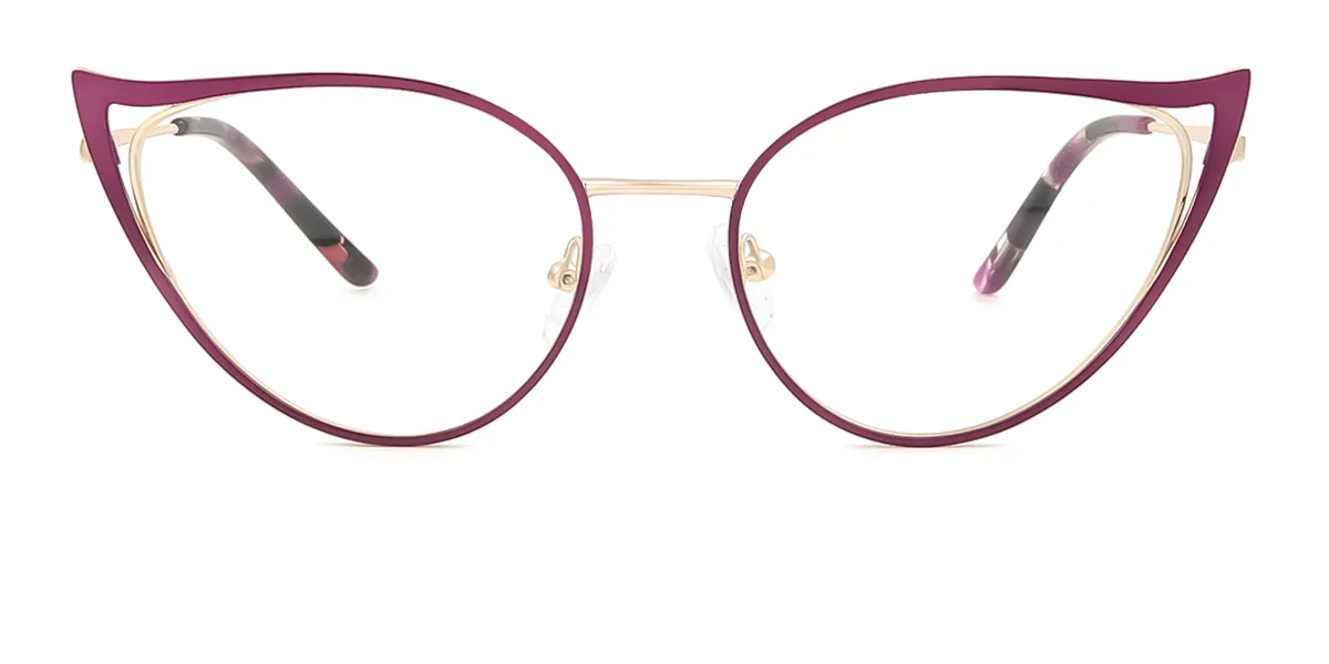 Purple Cateye Irregular Classic Unique Gorgeous Super Light Eyeglasses | WhereLight