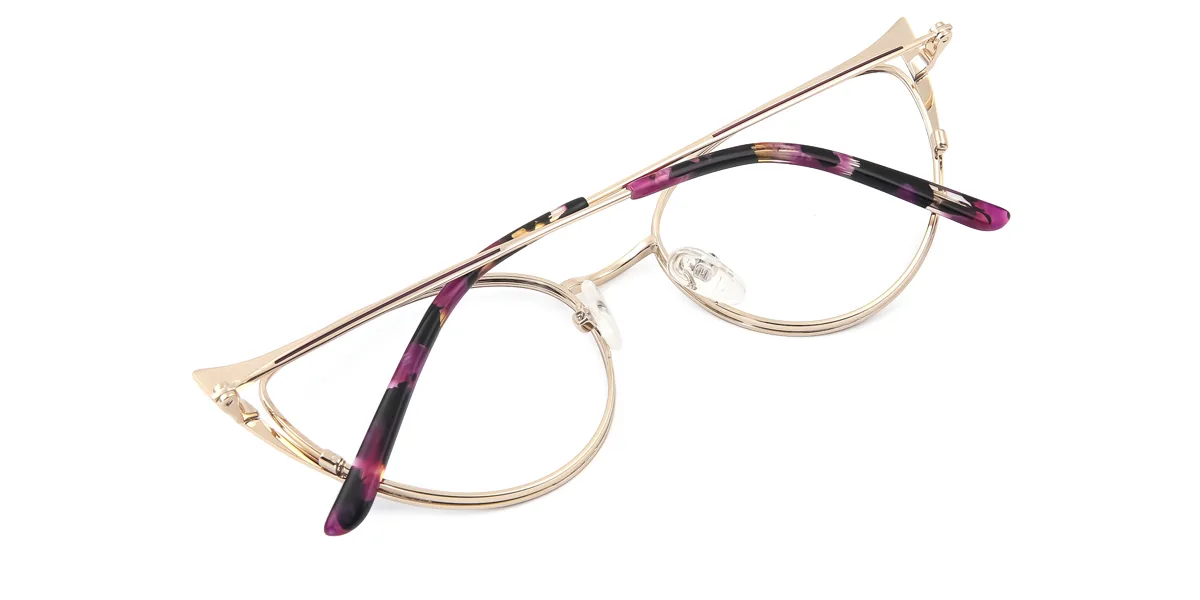 Purple Cateye Irregular Classic Unique Gorgeous Super Light Eyeglasses | WhereLight