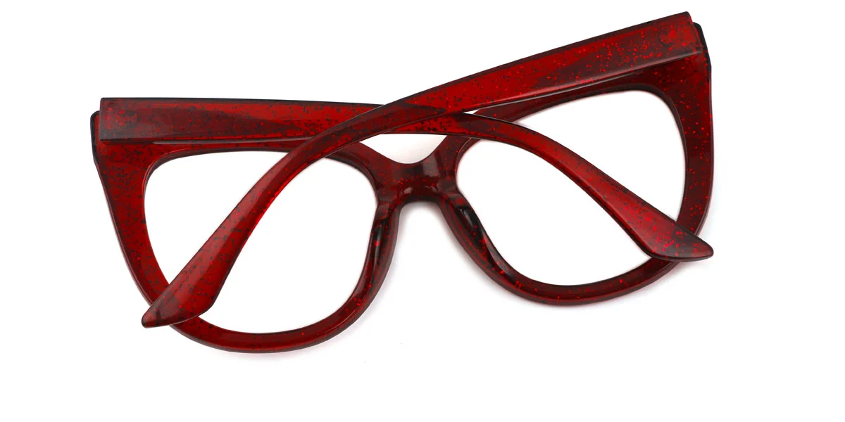 Red Cateye Unique Custom Engraving Eyeglasses | WhereLight
