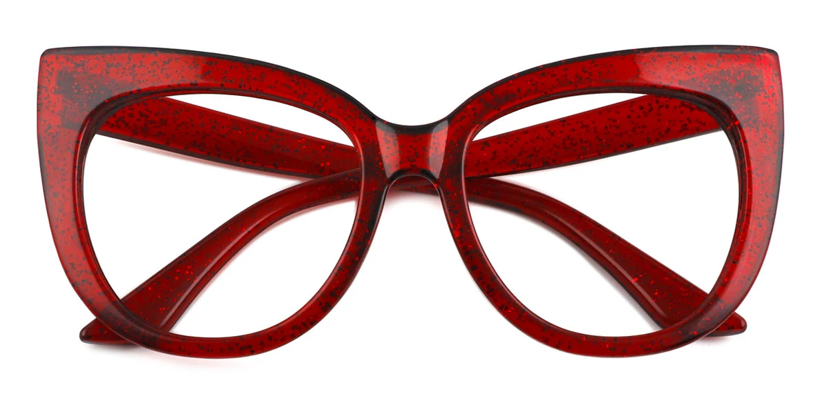 Red Cateye Unique Custom Engraving Eyeglasses | WhereLight