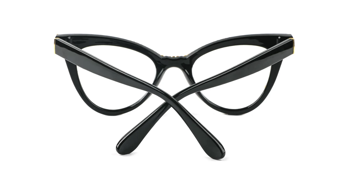 Black Cateye Classic Unique Gorgeous Rhinestone Custom Engraving Eyeglasses | WhereLight