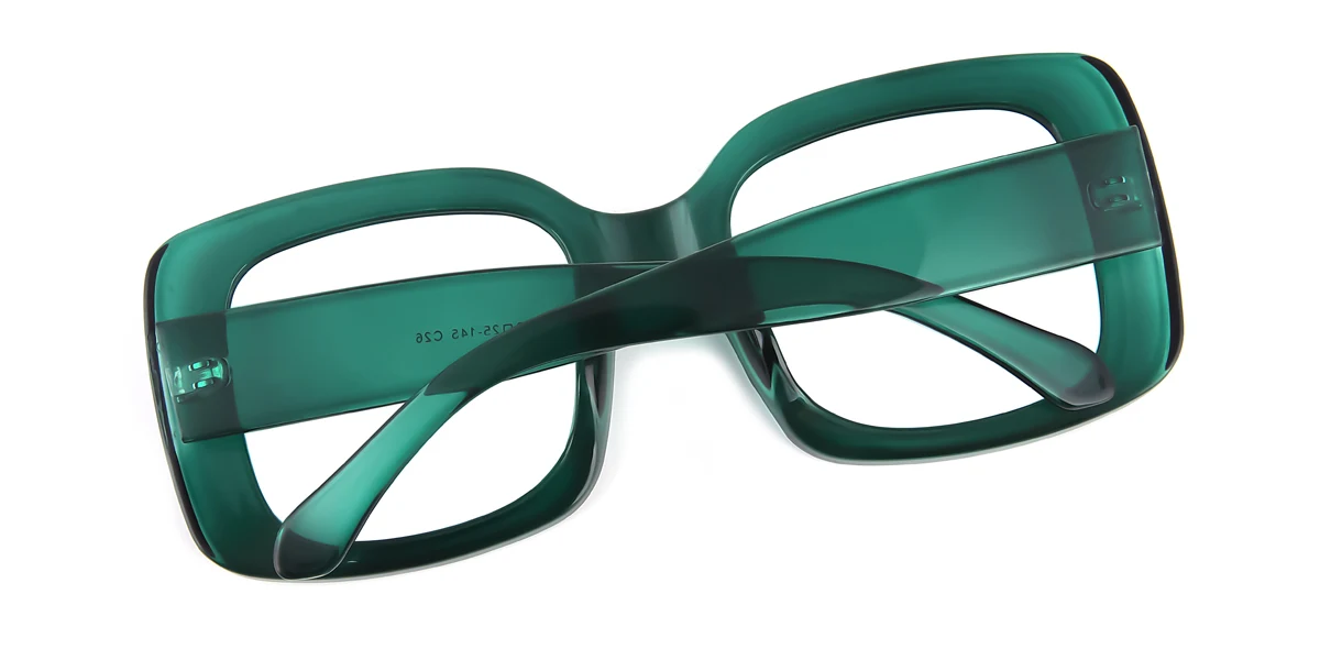 Green Geometric Classic Custom Engraving Eyeglasses | WhereLight