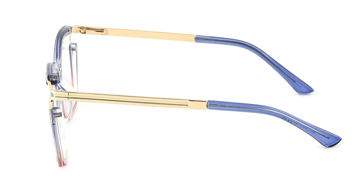Blue Cateye Rectangle Unique Gorgeous Spring Hinges Eyeglasses | WhereLight