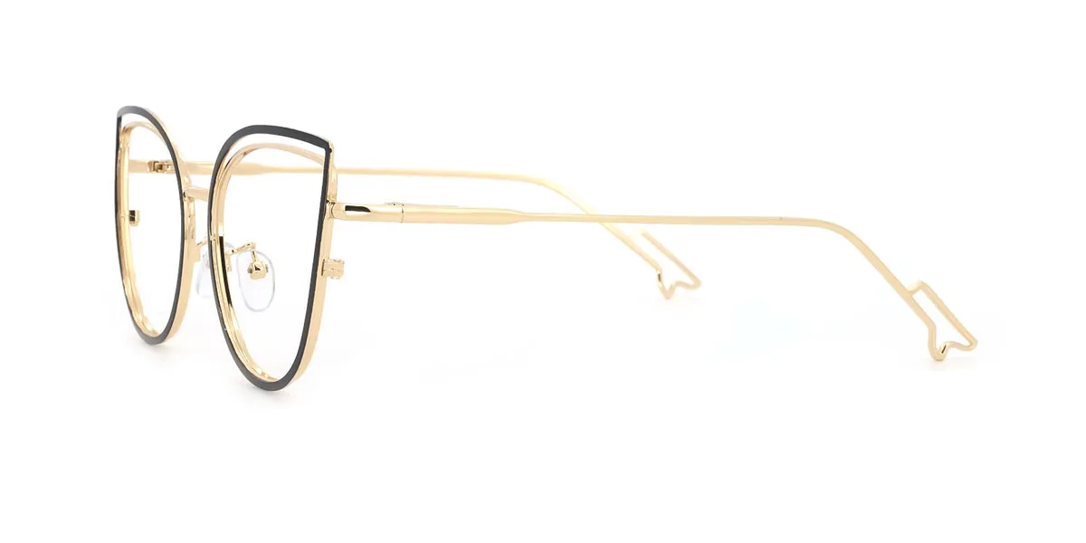 Black Cateye Unique Spring Hinges Eyeglasses | WhereLight