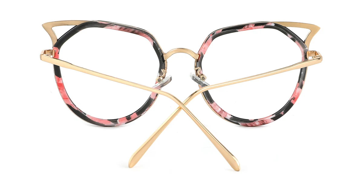 Floral Cateye Geometric Unique Custom Engraving Eyeglasses | WhereLight