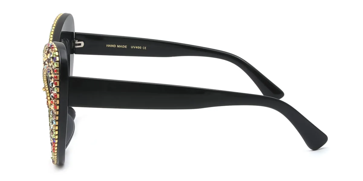 Black Cateye Unique Gorgeous Rhinestone  Sunglasses | WhereLight