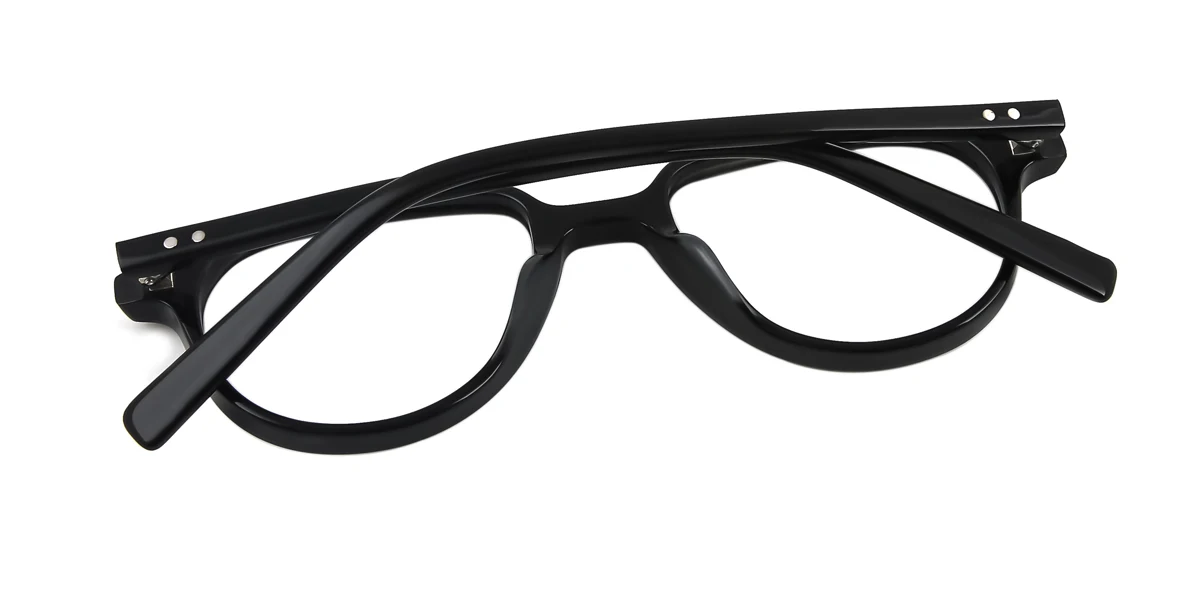 Black Oval Classic  Eyeglasses | WhereLight