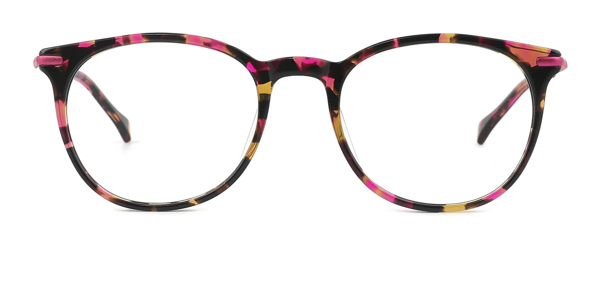 Floral Round Oval Simple Retro Gorgeous Floral Acetate  Eyeglasses | WhereLight