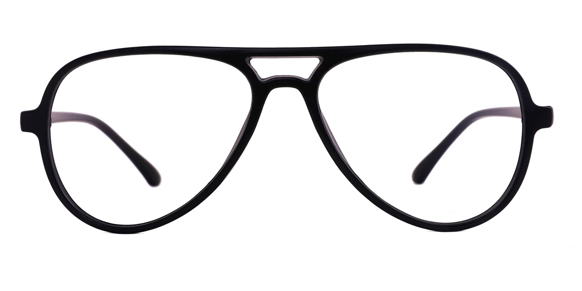 Black Aviator Retro Super Light Custom Engraving Eyeglasses | WhereLight