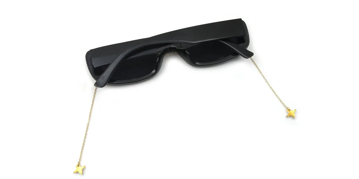 Black Rectangle Unique Gorgeous Rhinestone Custom Engraving Sunglasses | WhereLight