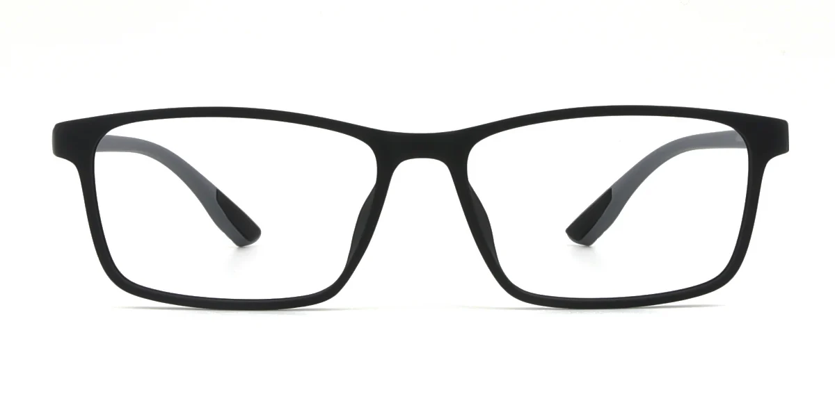 Black Rectangle Simple Classic Sports Super Light Custom Engraving Eyeglasses | WhereLight