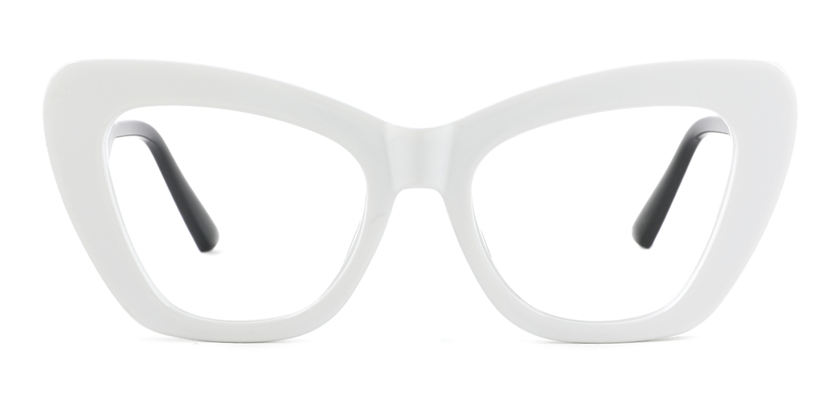 White Cateye Unique Gorgeous Custom Engraving Eyeglasses | WhereLight