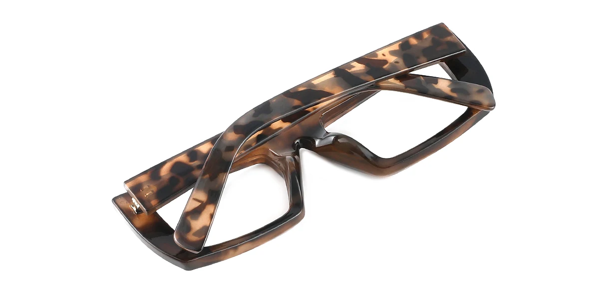 Tortoiseshell Rectangle Retro Custom Engraving Eyeglasses | WhereLight