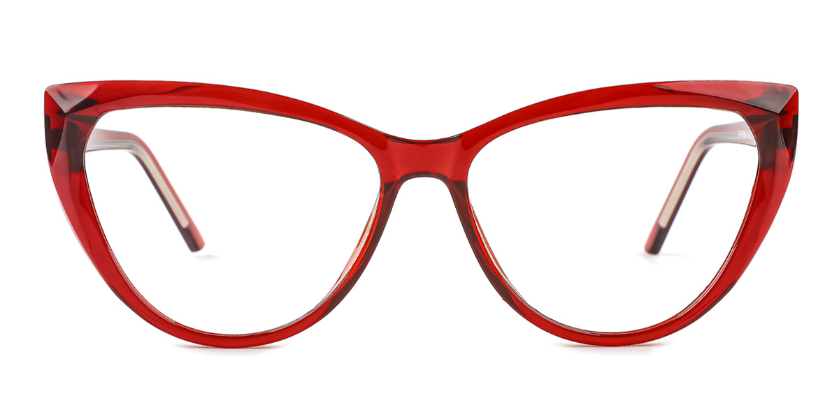 Red Cateye Unique Gorgeous Spring Hinges Custom Engraving Eyeglasses ...