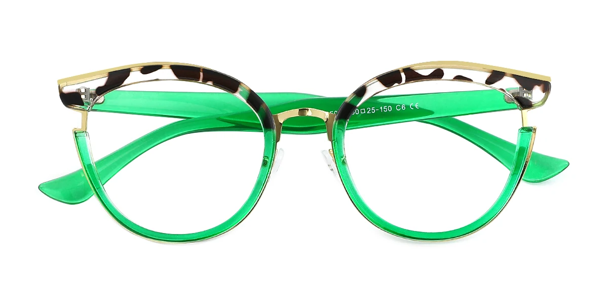 Green Round Oval Unique Custom Engraving Eyeglasses WhereLight