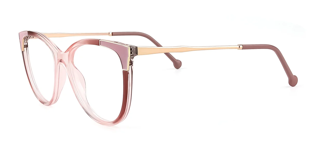 Pink Cateye Unique Spring Hinges Custom Engraving Eyeglasses | WhereLight
