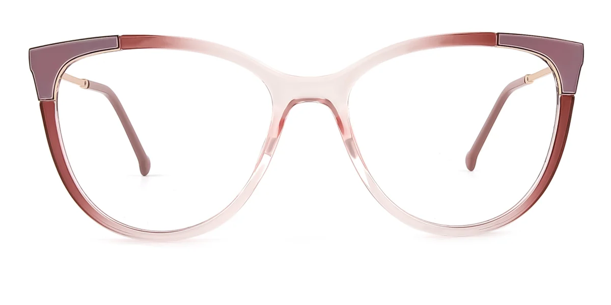 Pink Cateye Unique Spring Hinges Custom Engraving Eyeglasses | WhereLight