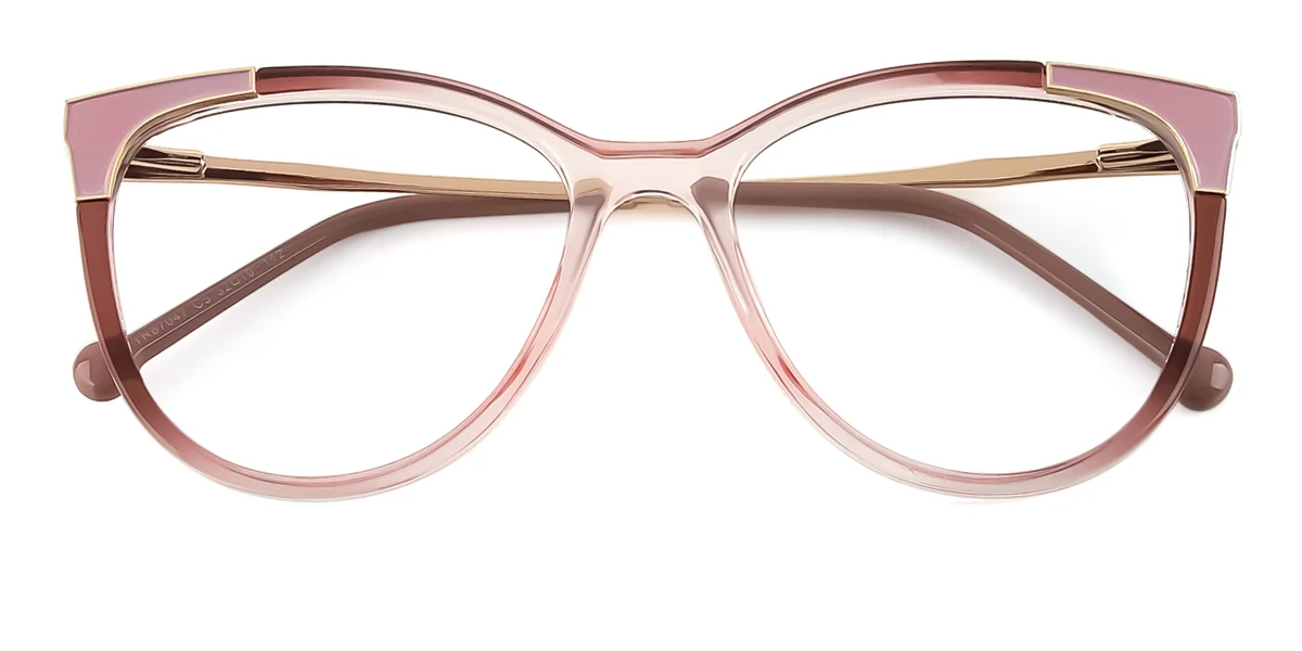 Pink Cateye Unique Spring Hinges Custom Engraving Eyeglasses | WhereLight