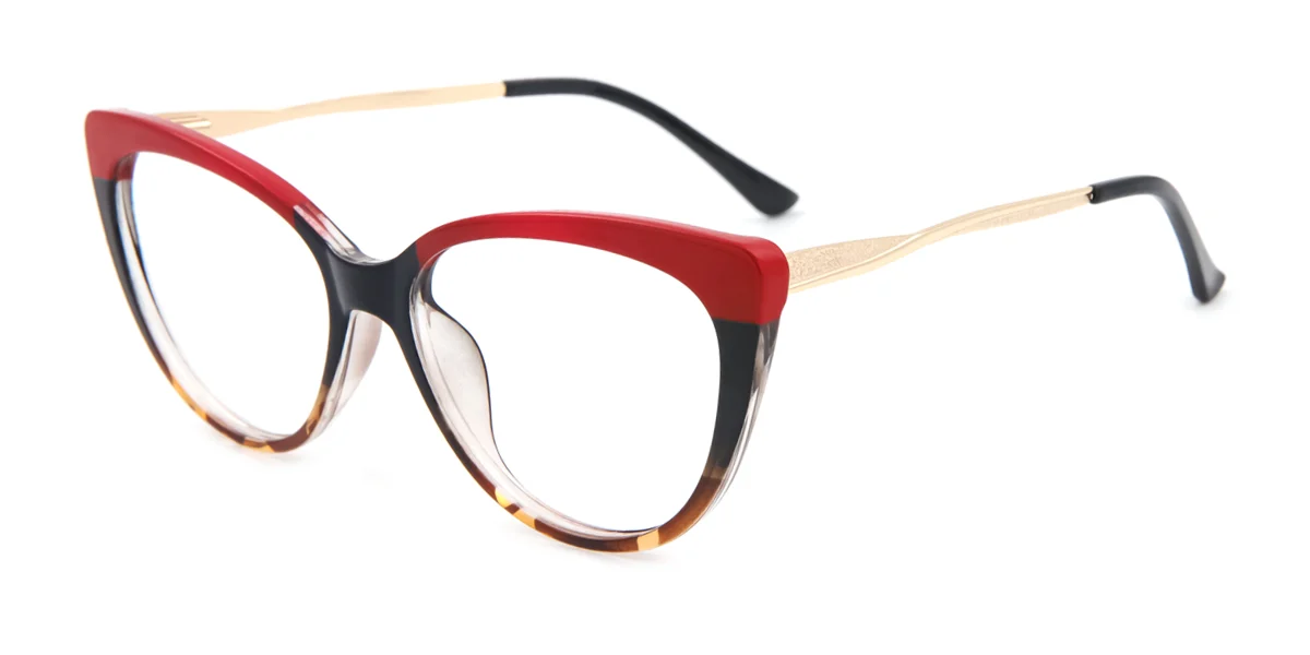 Red Cateye Oval Classic Retro Unique Gorgeous Spring Hinges Eyeglasses | WhereLight